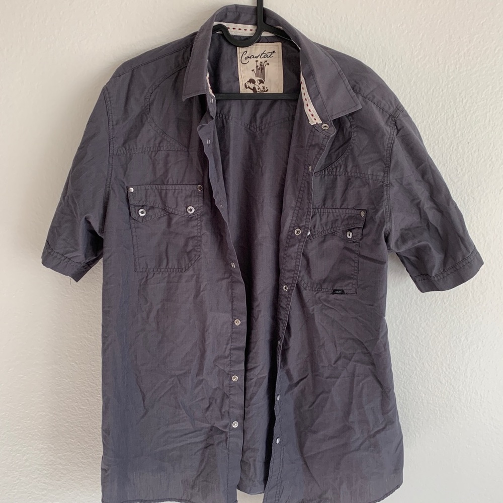 Coastal men’s short sleeved button up shirt